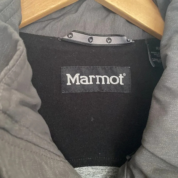 Marmot Mens Medium zip blazer like technical jacket dark grey 4 front pockets - Picture 4 of 7